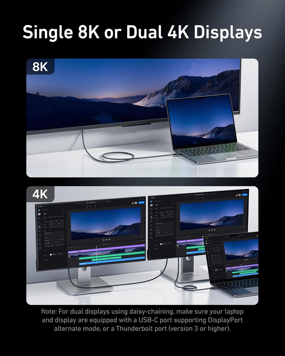 Anker Prime Thunderbolt 4 Cable USB C to USB C Cable, 240W , 40Gbps , Supports 8K/4K Displays