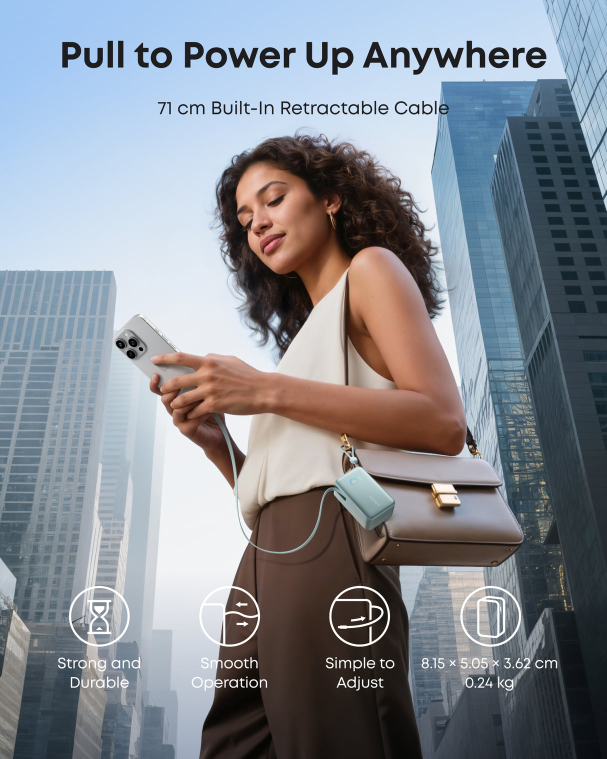 Anker Nano Power Bank (10K 45W Built-In Retractable USB-C Cable)