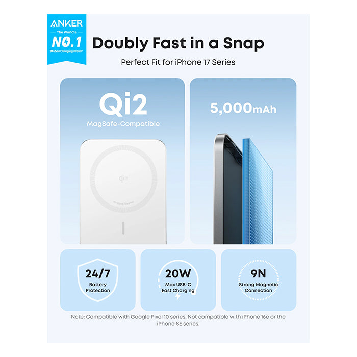 Anker Nano Power Bank (5K, MagGo, Slim)