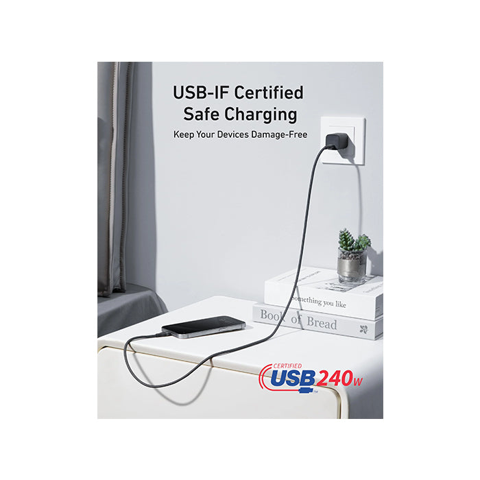 Anker USB-C to USB-C Cable (3 ft / 6 ft, 240W, Upcycled-Braided)