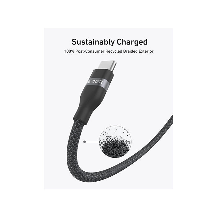 Anker USB-C to USB-C Cable (3 ft / 6 ft, 240W, Upcycled-Braided)