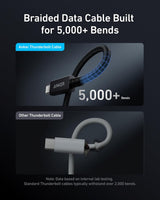 Anker Prime Thunderbolt 4 Cable USB C to USB C Cable, 240W , 40Gbps , Supports 8K/4K Displays