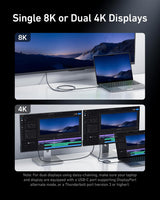 Anker Prime Thunderbolt 4 Cable USB C to USB C Cable, 240W , 40Gbps , Supports 8K/4K Displays