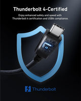 Anker Prime Thunderbolt 4 Cable USB C to USB C Cable, 240W , 40Gbps , Supports 8K/4K Displays