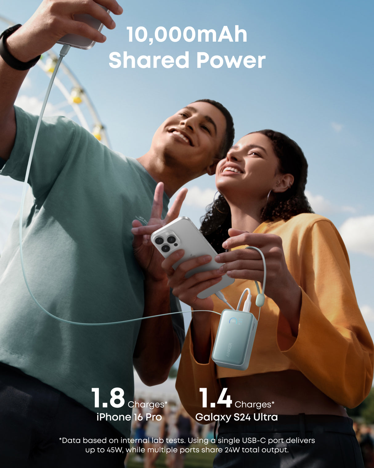 Anker Nano Power Bank (10K 45W Built-In Retractable USB-C Cable)