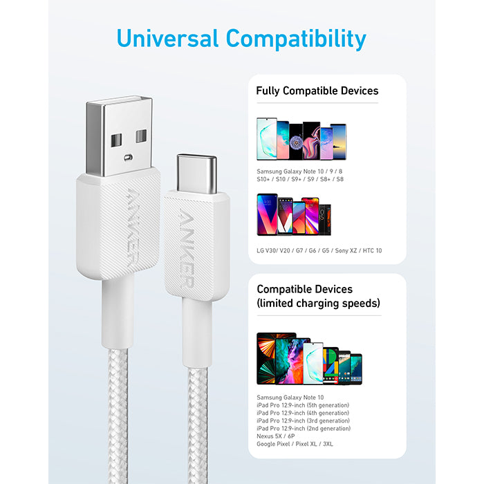 Anker 322  USB-A to USB-C 60W Braided Cable