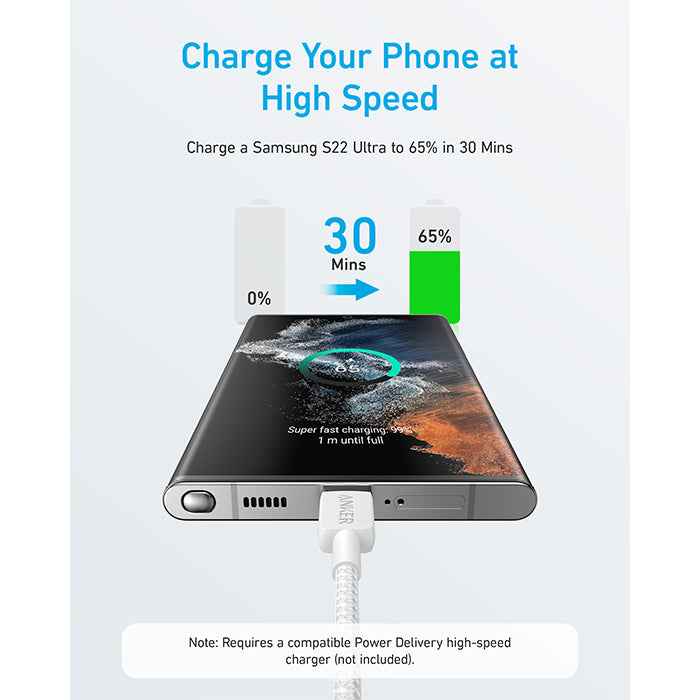 Anker 322  USB-A to USB-C 60W Braided Cable