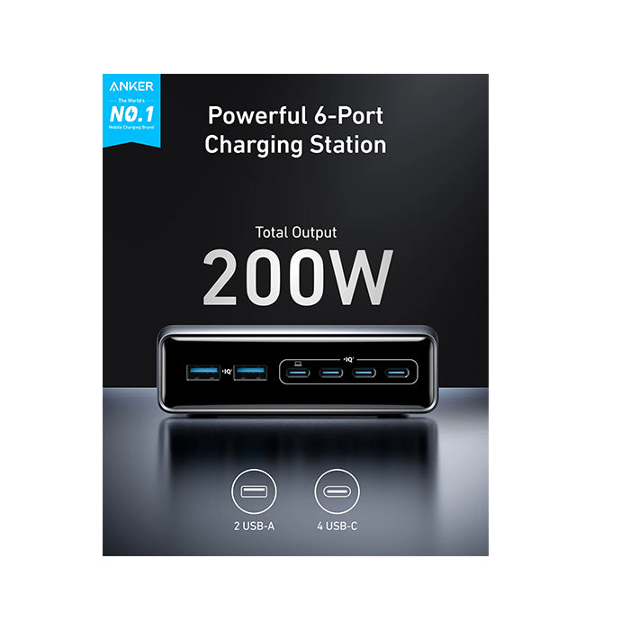 新品未開封Anker Prime Charger 200W 6ports GeN Anker Prime 200W 6-Port GaN Charger, Ultra-Fast Charging Station