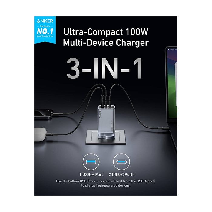 Anker Prime Charger (100W 3 Ports GaNPrime)