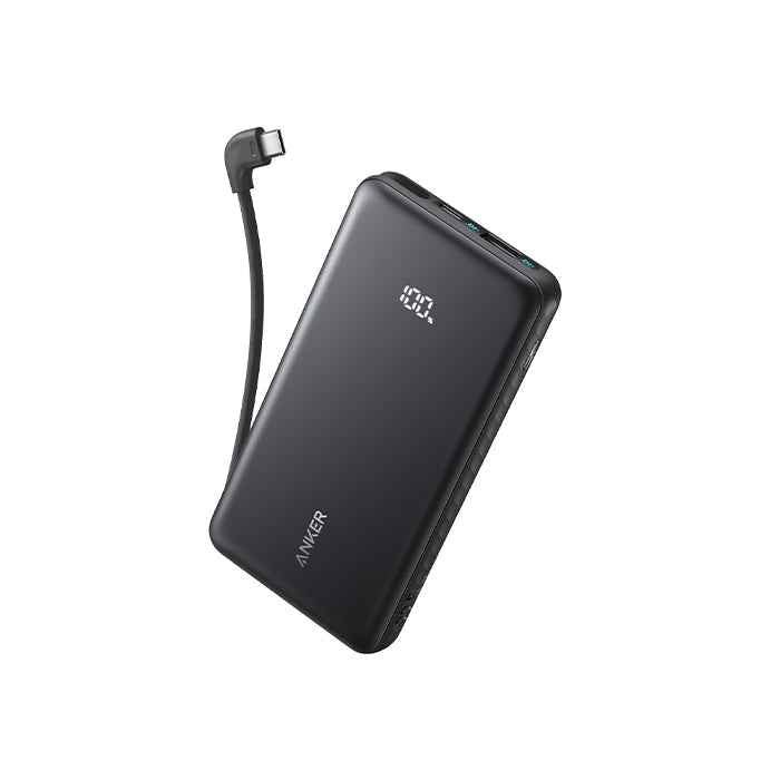 Anker Zolo Power Bank 10K, 22.5W, Built-In USB-C Cable